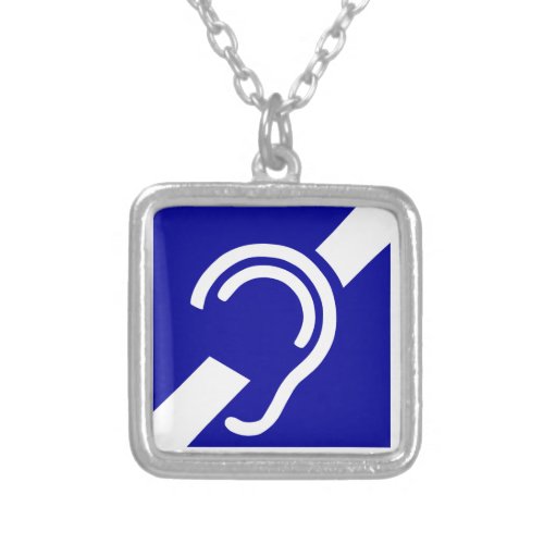 Deaf Symbol Silver Plated Necklace