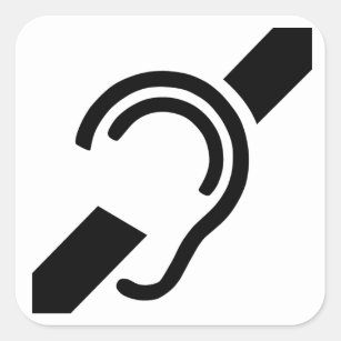 Deaf Symbol Square Sticker