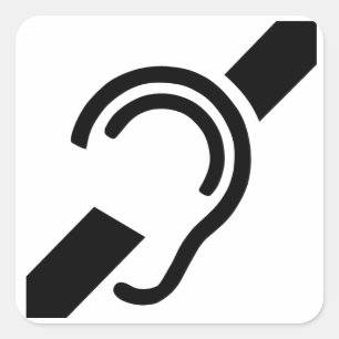 Deaf Symbol Square Sticker