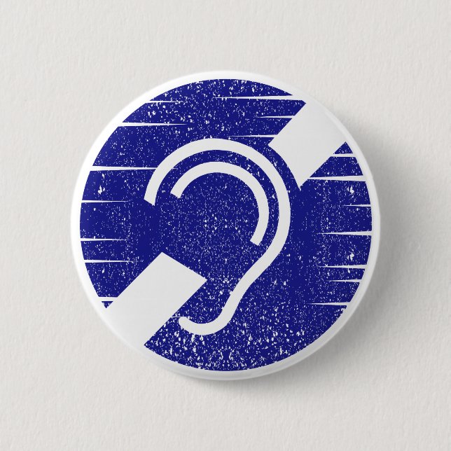 Deafness and hard of hearing symbol button (Front)