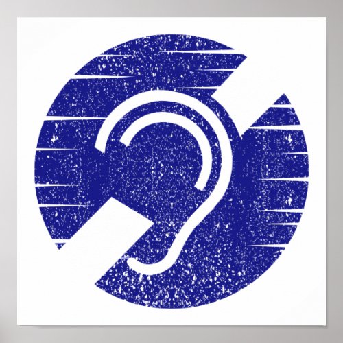 Deafness and hard of hearing symbol poster
