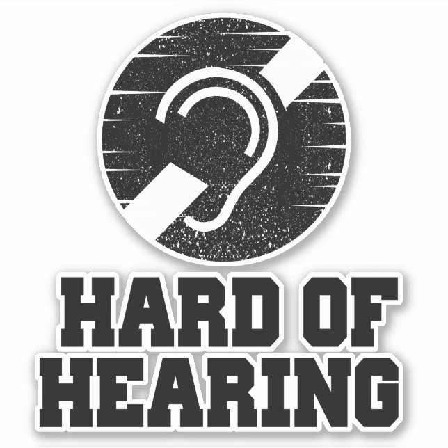 Deafness and hard of hearing symbol sticker (Front)