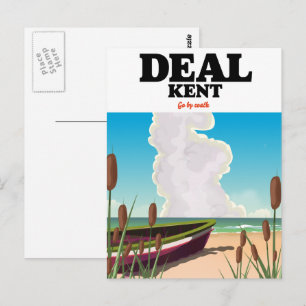 Deal Kent seaside travel poster Postcard