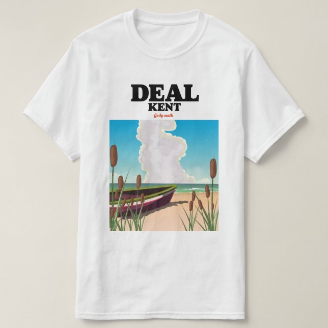Deal Kent seaside travel poster T-Shirt (Design Front)