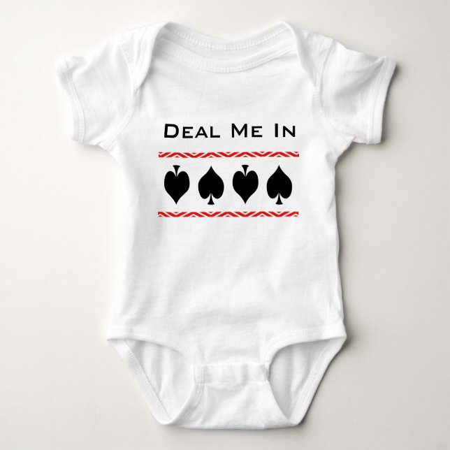 Deal Me In Modern Card Shark Baby Bodysuit (Front)