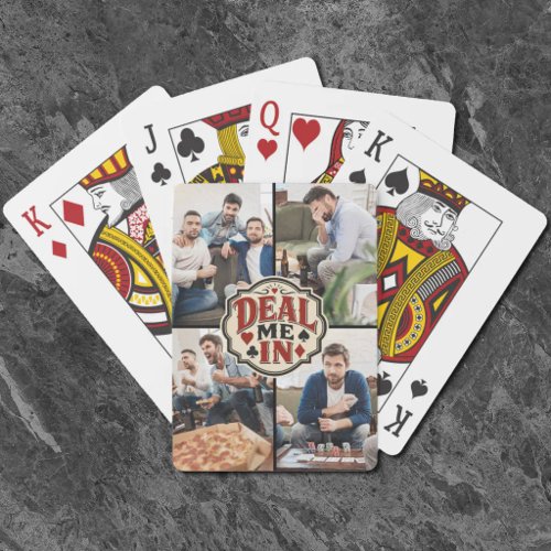 Deal me in Vintage Friends game night photo Poker Cards