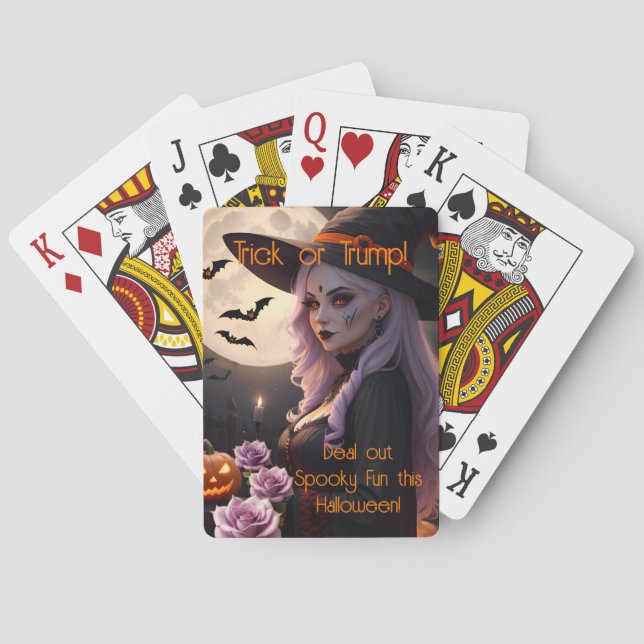 Deal Out Witchy Fun Halloween Party Game Night Poker Cards (Back)