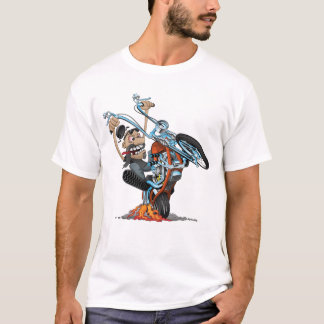 Deal with it - biker riding a chopper cartoon T-Shirt