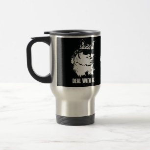 Deal With It - Cool Cat Travel Mug