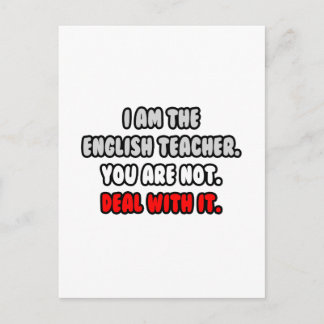 Deal With It ... Funny English Teacher Postcard