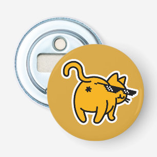 Deal with It Glasses Meme Funny Cat Butt in Face Bottle Opener