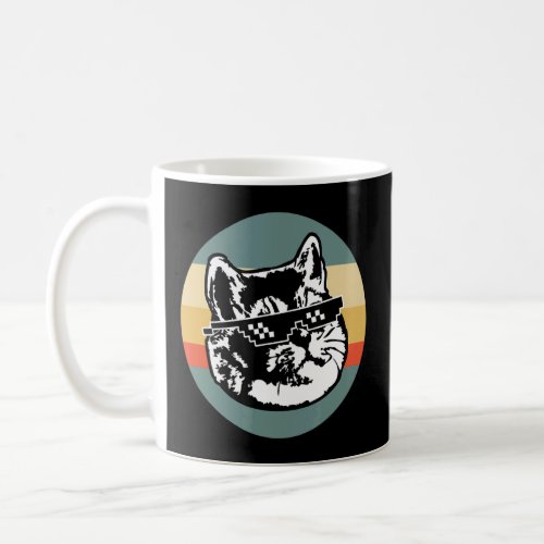 Deal with It Heavy Breathing Cat Sunset  Coffee Mug