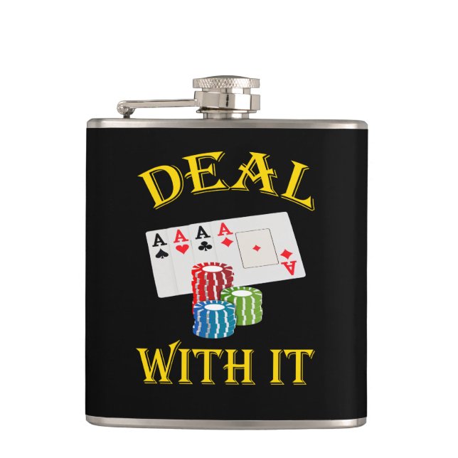 Deal With It Poker Flask (Front)