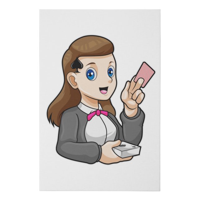 Dealer at Poker Faux Canvas Print (Front)