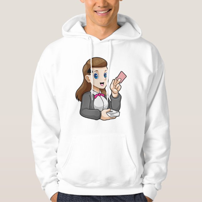 Dealer at Poker Hoodie (Front)