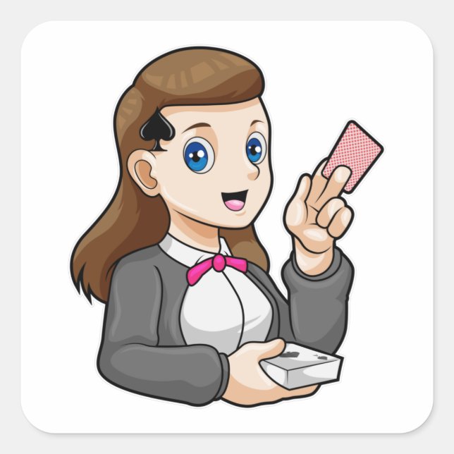 Dealer at Poker Square Sticker (Front)