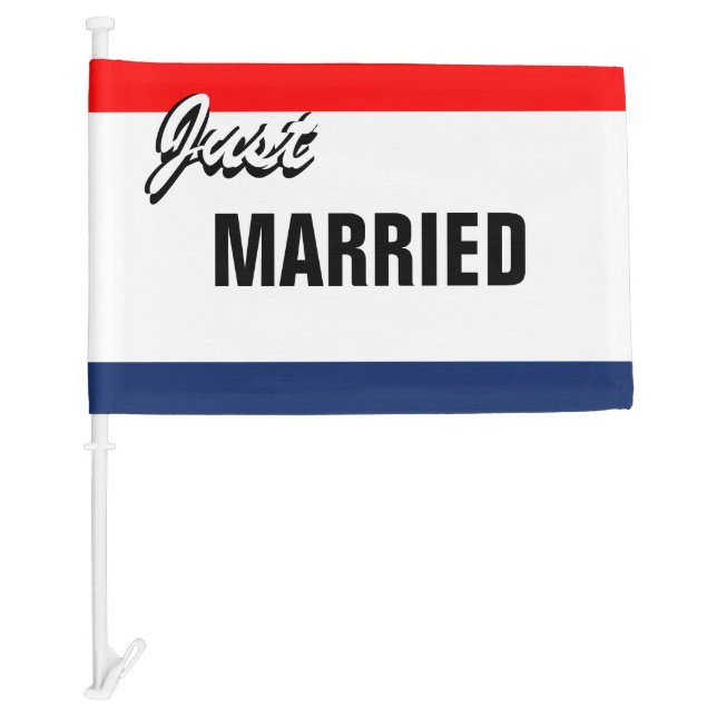 Dealership Style Just Married Signage Car Flag (Front)