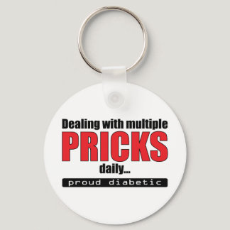 Dealing with Multiple Pricks Daily (Red) Keychain