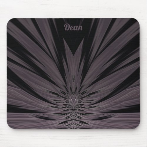 DEAN  Black and Gray Fractal Pattern  Mouse Pad