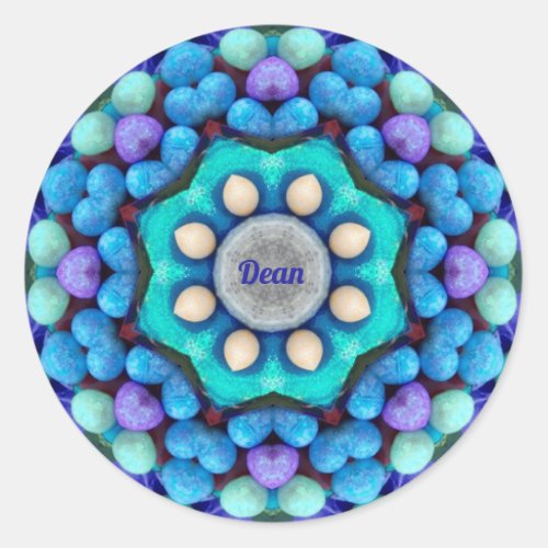 DEAN EASTER  Blue Green EGGS for Easter Giving  Classic Round Sticker