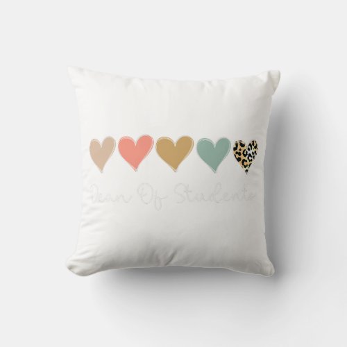 Dean Of Students Heart School Support Squad Valen Throw Pillow