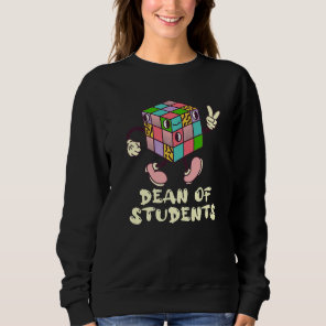 Dean Of Students Vintage Math Speed Cubing Puzzle  Sweatshirt