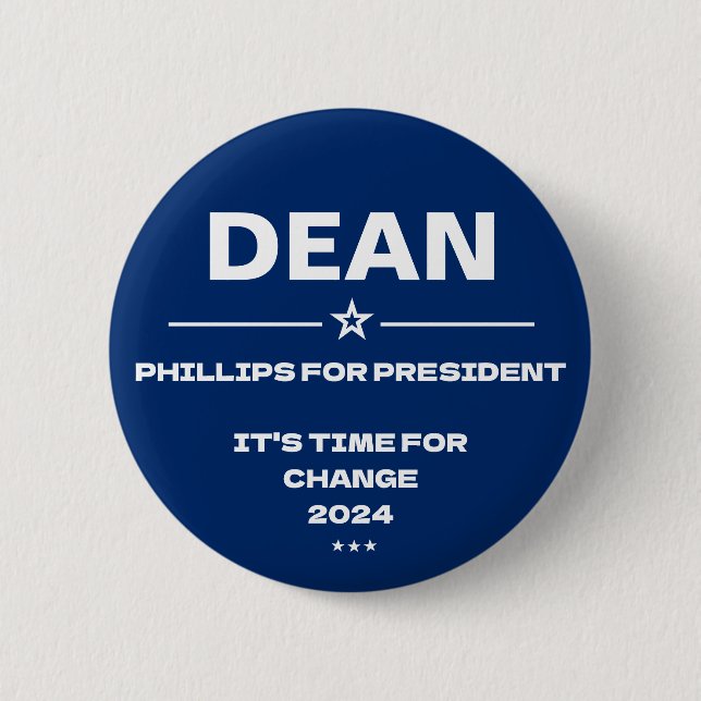 Dean Phillips for President Slogan 2024  Button (Front)