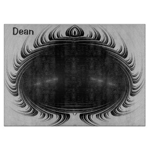 DEAN  Startling black white original fractal Cutting Board