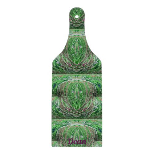 DEAN  TASTY  Green Maroon fractal Cutting Board