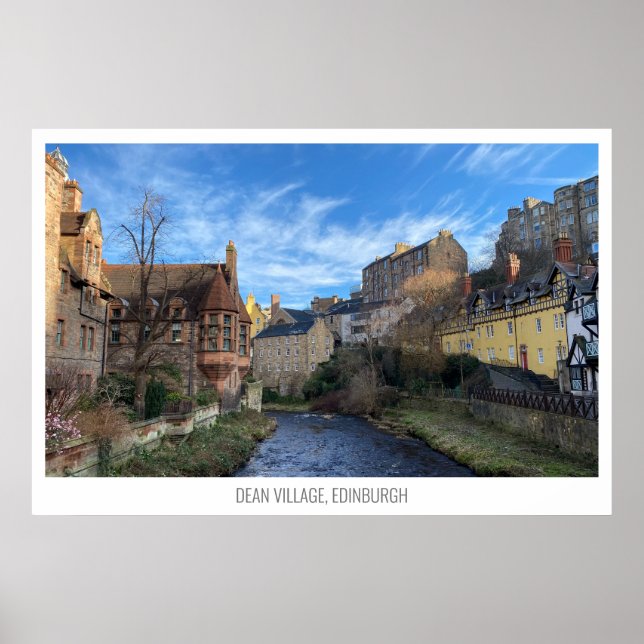 Dean Village, Edinburgh, Scotland Poster (Front)