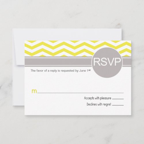 Deandra Chic Chevron RSVP  yellow