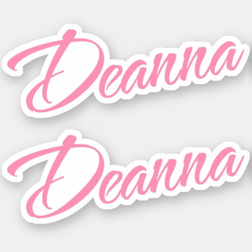 Deanna Decorative Name in Pink x2 Sticker
