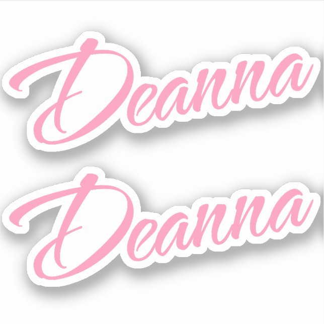 Deanna Decorative Name in Pink x2 Sticker (Front)