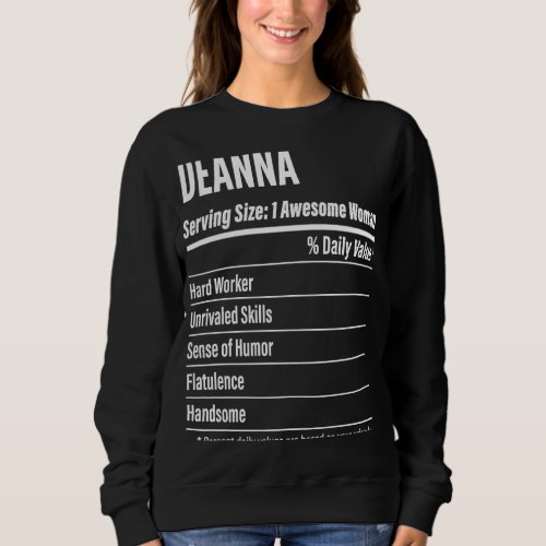 Deanna  Nutritional Facts Serving Size Calories Sweatshirt