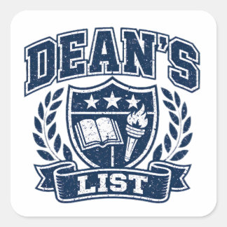 Dean's List – Academic Achievement College Square Sticker