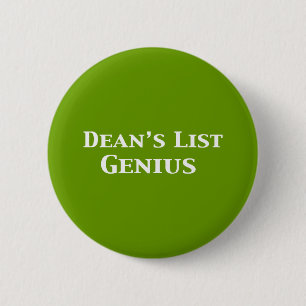 Dean's List Genius Gifts Pinback Button