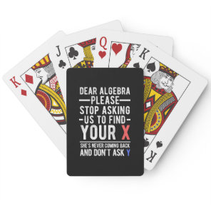 dear algebra please stop asking us to find your x  poker cards