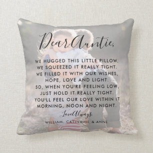 Dear Auntie Aunt Custom Message Photo Mother's Day Throw Pillow