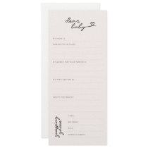 Dear Baby — Baby Shower Wishes   Predictions Card