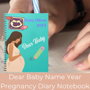 Dear Baby Name Year Pregnancy Diary Notebook