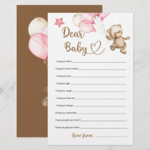 Dear baby teddy bear baby shower game