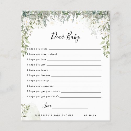 Dear Baby Wishes | Baby Shower Game