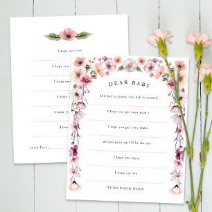 Dear Baby Wishes Wildflower Card – Dusty Pink Flor