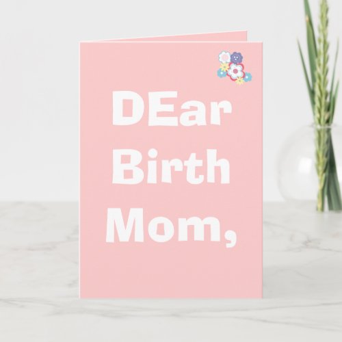 DEar Birth Mom Customized Card