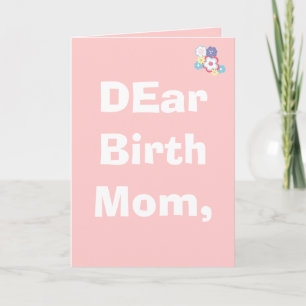 DEar Birth Mom, Customized Holiday Card