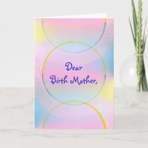 Dear Birth Mother Thank you poem card