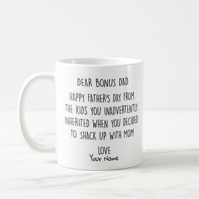 Dear Bonus Dad Happy Father's Day 2020 Coffee Mug (Left)