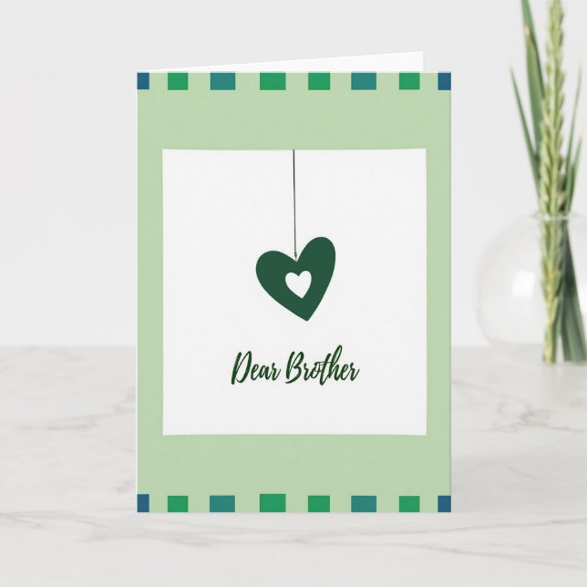 Dear Brother Love Heart Card (Front)