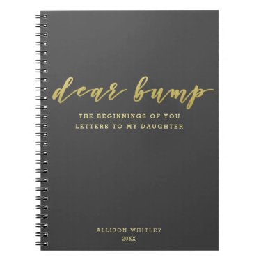 Dear Bump - Cute Gold Script Pregnancy Journal