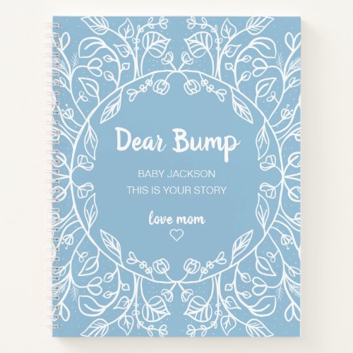 Dear Bump Floral Pregnancy Keepsake Diary Notebook